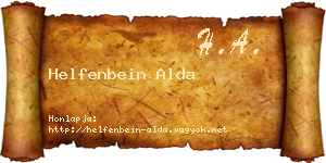 Helfenbein Alda névjegykártya